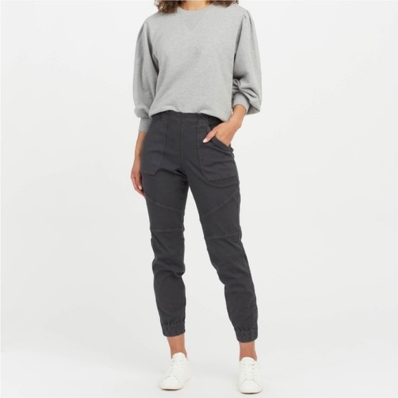 Spanx Stretch Twill Cargo Jogger Washed Black MEDIUM 20319R 1379 - Picture 2 of 10